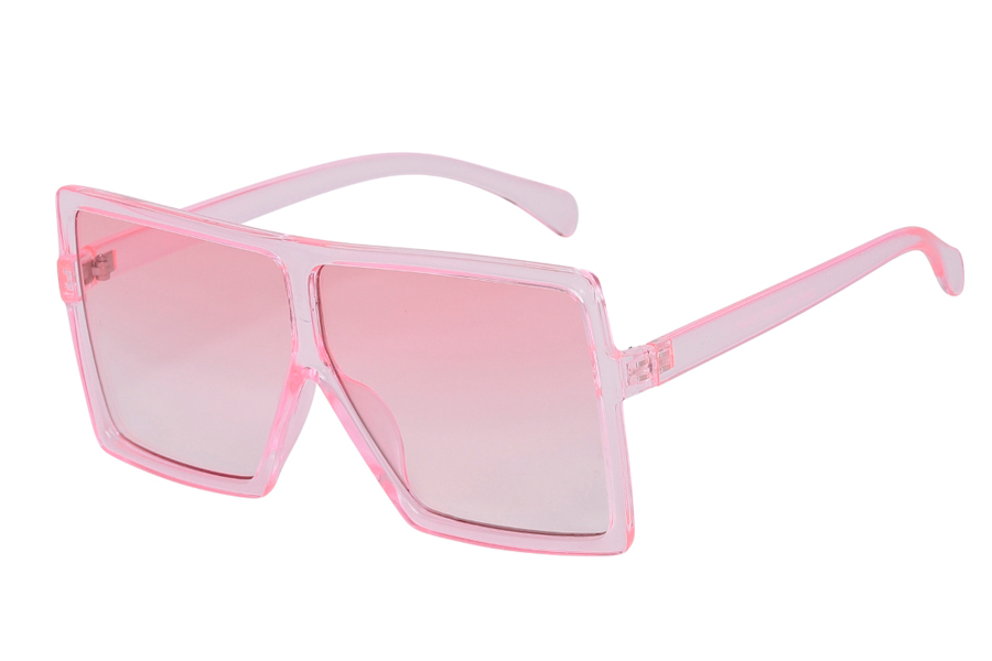 Oversized stor lyserÃ¸d brille i fladt design