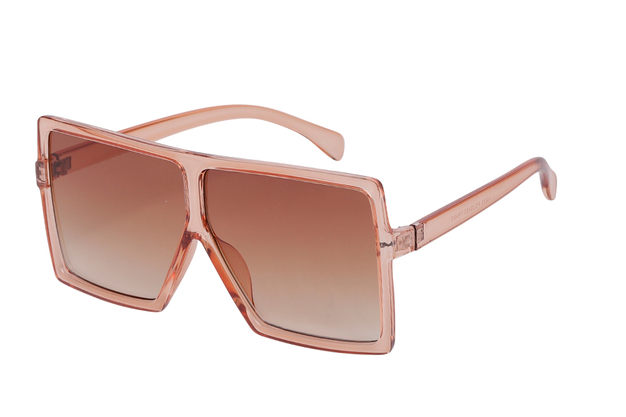Oversized stor smokey-orangebrun brille i fladt design
