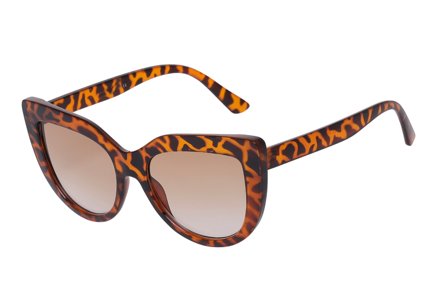 Flot feminin solbrille i kraftigt cateye / katteÃ¸je design