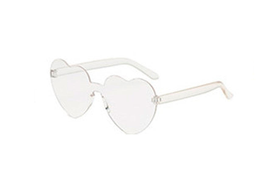 Hjerte solbrille i klar transparent fladt design