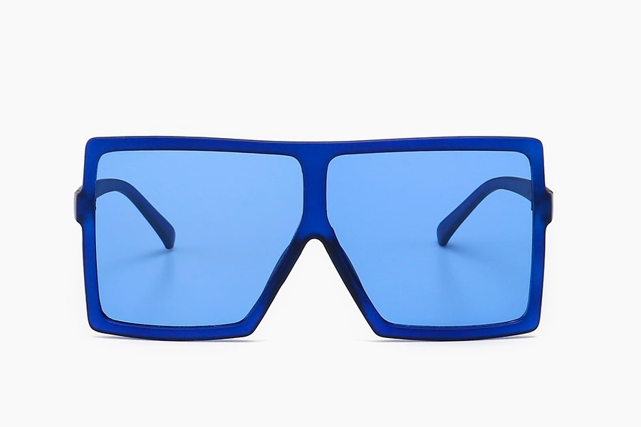 Oversized blÃ¥ firkantet brille i fladt design - accessories.dk - billede 2