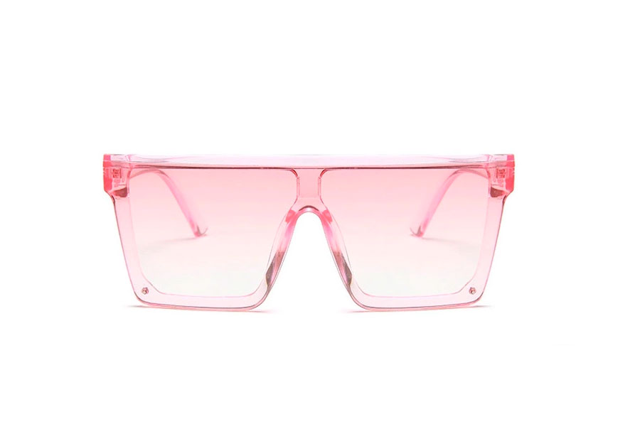 LyserÃ¸d transparent solbrille i kantet design med lyserÃ¸de glas - accessories.dk - billede 2