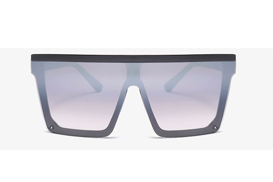 SÃ¸lvfarvet spejl solbrille i kantet design - accessories.dk - billede 2