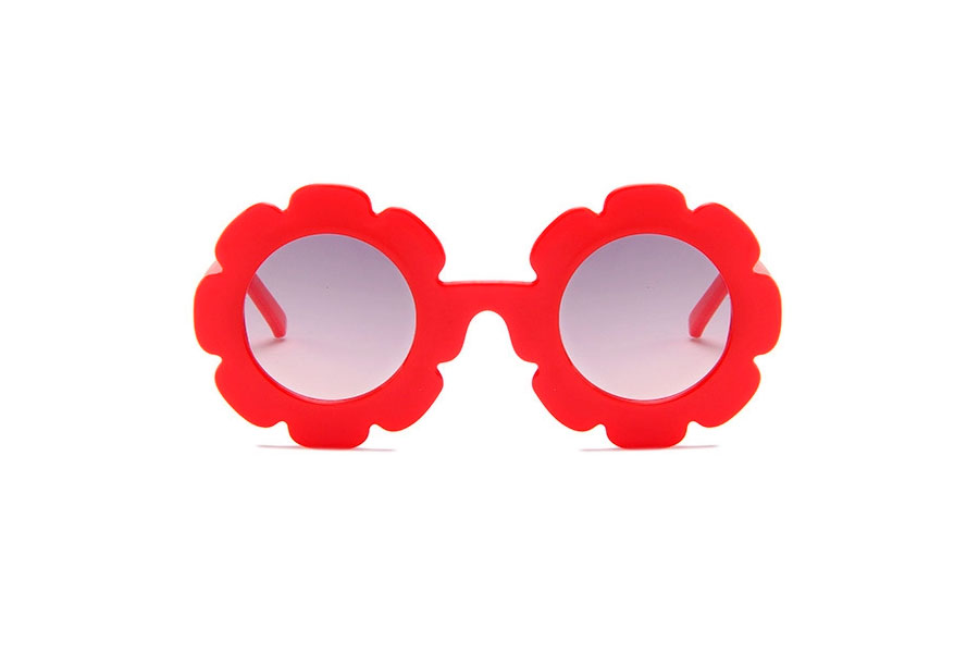 RÃ¸d BÃ˜RNE solbrille i sÃ¸dt blomster design. - accessories.dk - billede 2