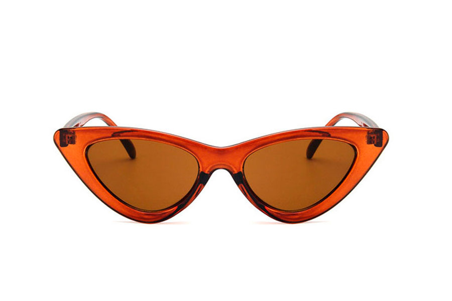 FrÃ¦k solbrille i orangebrun Cat-Eye design