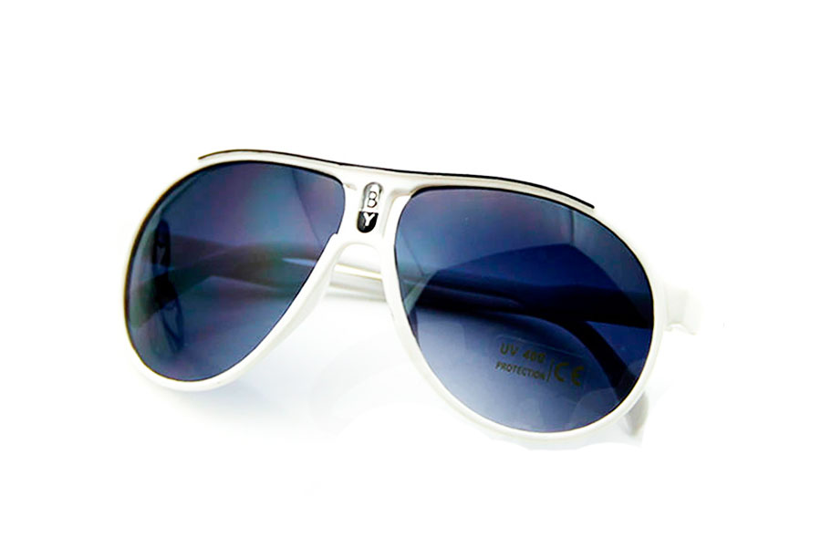 Hvid BÃ˜RNE solbrille i aviator model