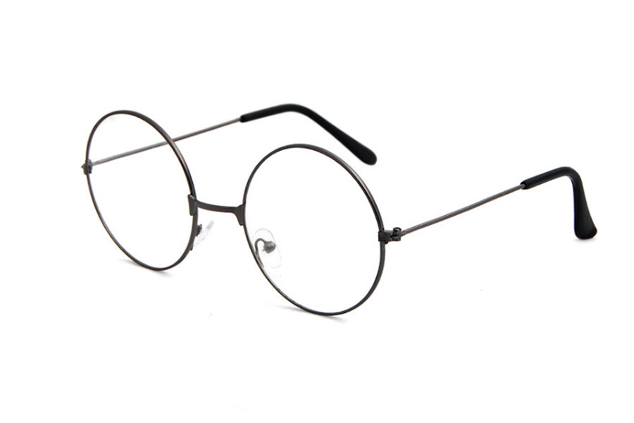 MÃ¸rk sÃ¸lvfarvet metal brille i det moderigtige John Lennon look.