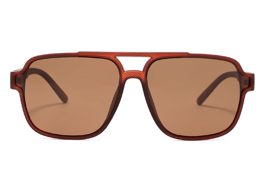 Solbrille i mat rÃ¸dbrunt nubret stel - accessories.dk - billede 2