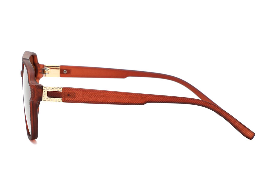Solbrille i mat rÃ¸dbrunt nubret stel - accessories.dk - billede 3