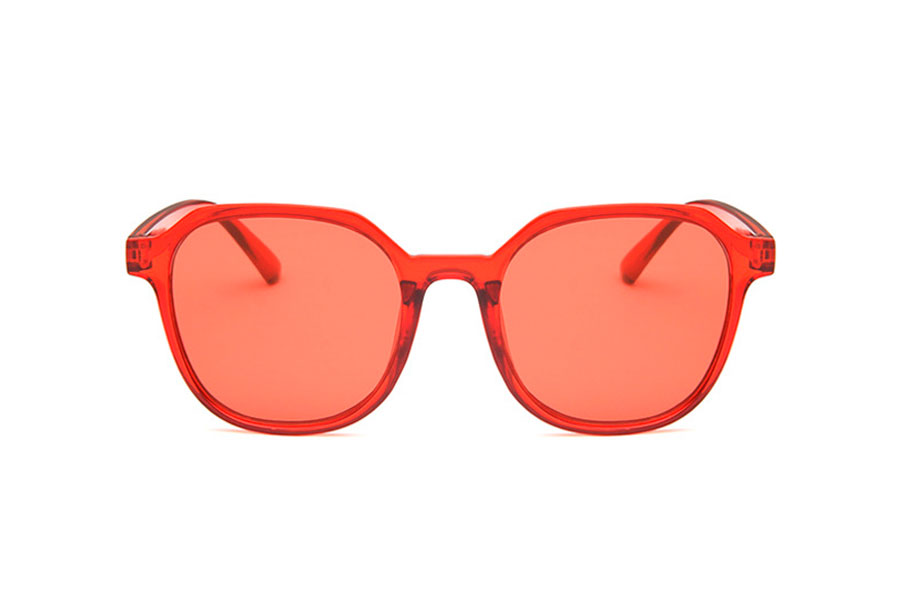 RÃ¸d Solbrille i rund/kantet design md rÃ¸de glas - accessories.dk - billede 2