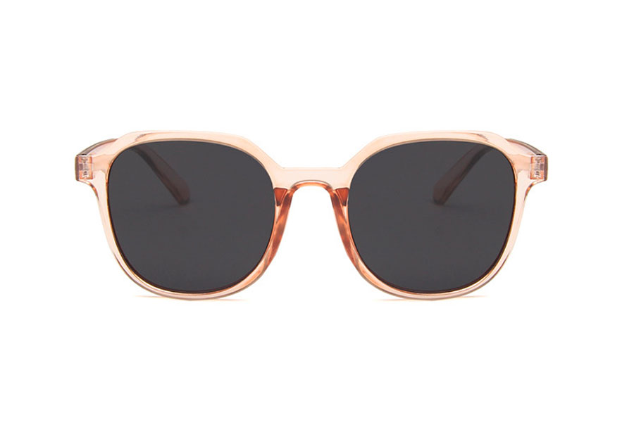 Dame solbrille i beige transparent stel med grÃ¥-sorte glas - accessories.dk - billede 2