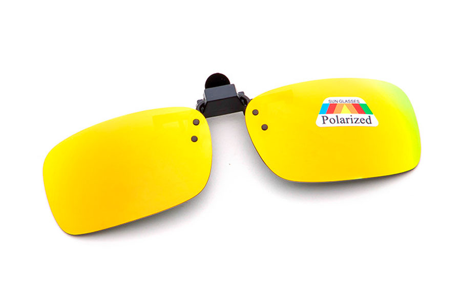 Polaroid Clip-on solbrille med polaroid spejlglas i gul-grÃ¸nne nuancer