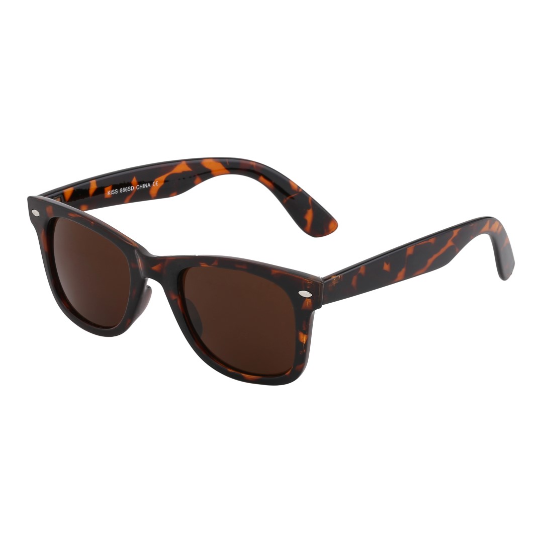 Brun wayfarer solbrille med brunt glas
