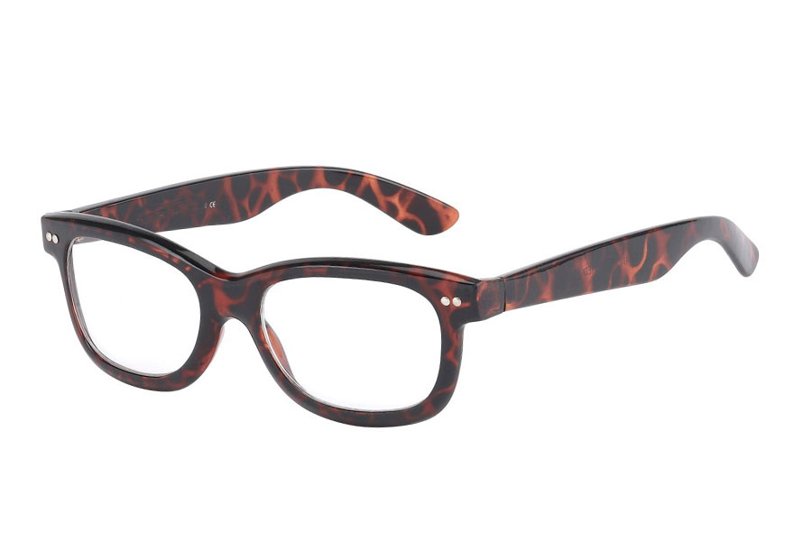 Brille uden styrke i kraftig skildpadde brun stel.
