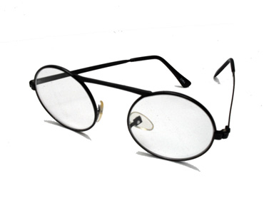 Brille uden styrke i rund  sort metal stel