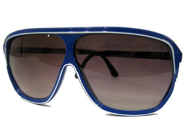 BlÃ¥ herre millionaire solbrille med hvid stribe