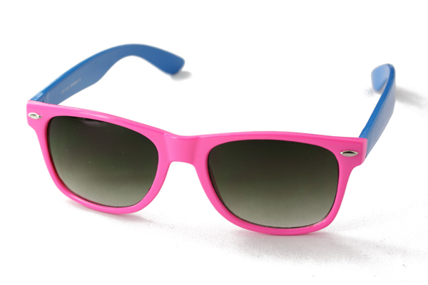Billig wayfarer solbrille i pink og blÃ¥