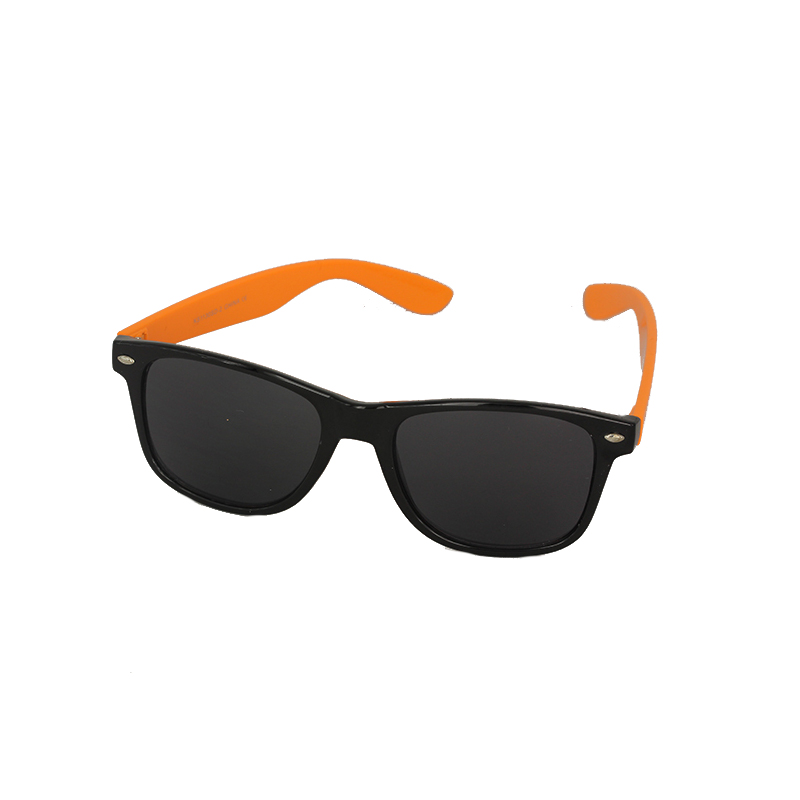 Sort wayfarer med orange stÃ¦nger