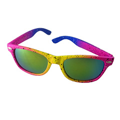Multifarvet neon solbrille i spraymalings look. - Design nr. 3202