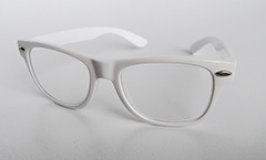Hvid børnebrille med klart glas - Design nr. 3211