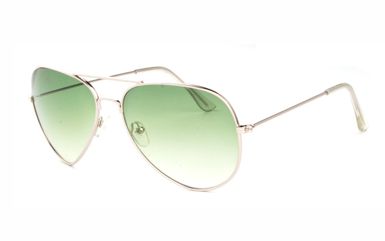 Aviator solbrille med grønne glas - Design nr. 3473