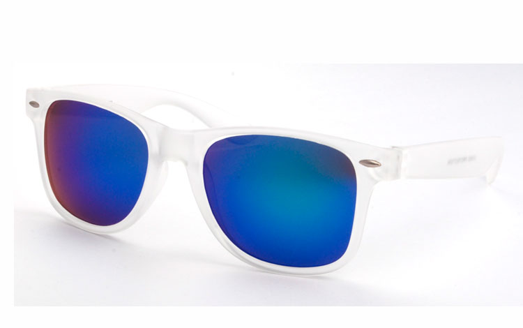 Halv-transparent wayfarer med blå-grønne glas - Design nr. 3494