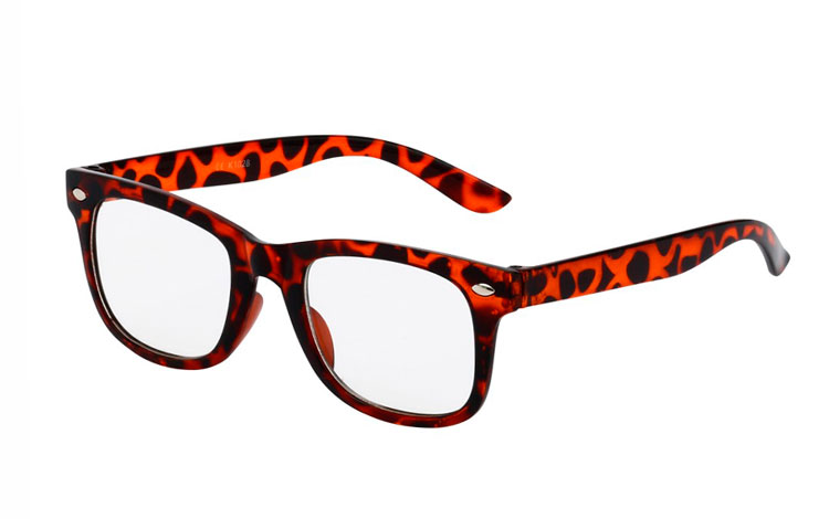 Brun brille med klart glas til BØRN - Design nr. 3512