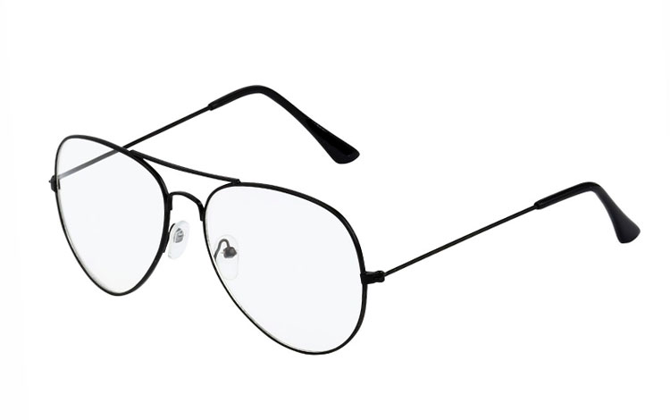 Den smukke nørde-brille / aviator i sort