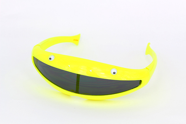 Gul børnesolbrille (1-3 år) i sjovt design med øjne.? God UV beskyttelse - Design nr. 702