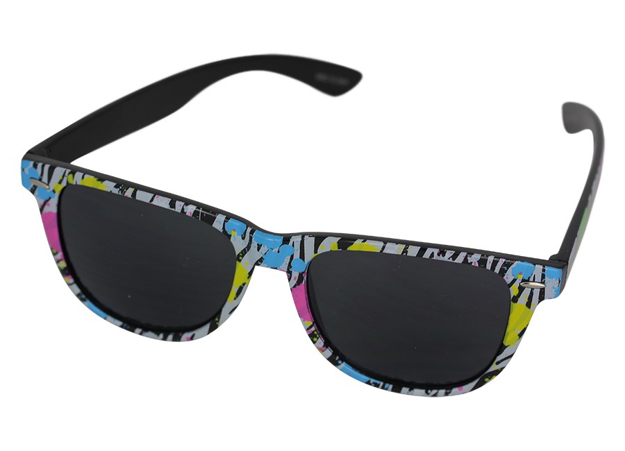 Sort wayfarer med dyreprint og farver - Design nr. 1156