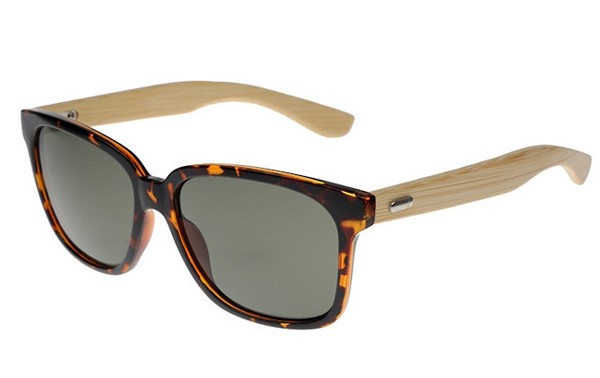 Træ / bambus solbrille i wayfarer look - Design nr. 3048