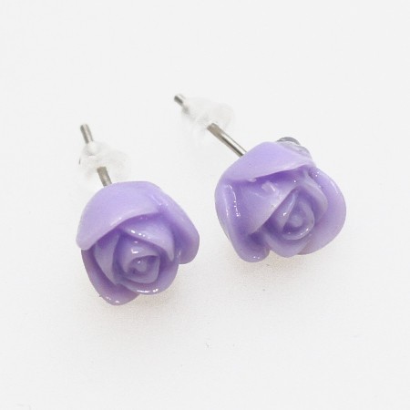 2. sort. Ørestik med rose. - Flere farver - Design nr. 179