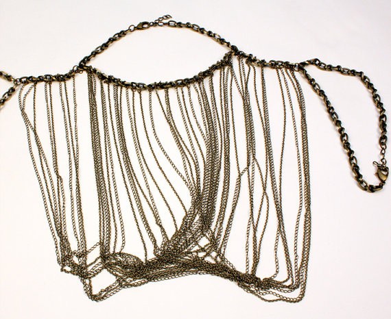 Bryst smykke med kæde vandfald - Design nr. 343