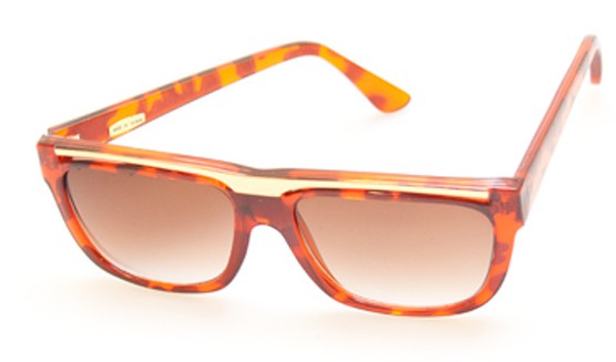 Lys rødlig skildpaddebrun solbrille med guld øverst - Design nr. 392