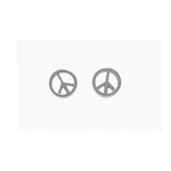 Ørestik med peace tegn i sølvfarvet - Design nr. 791