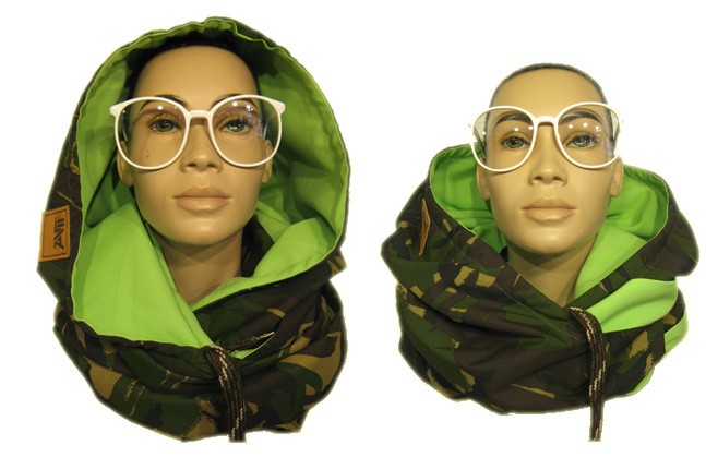 Hoodie tÃ¸rklÃ¦de / Neck head i militÃ¦rgrÃ¸n. - Design nr. 817