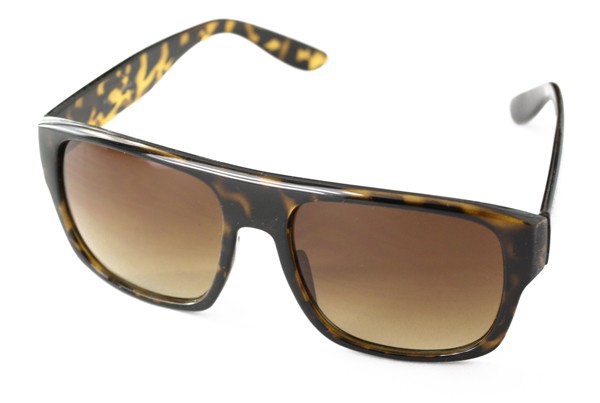 Krokopræget brun enkelt solbrille
