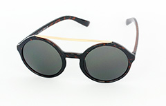 Stor rund solbrille i mørk skildpadde - Design nr. 1059