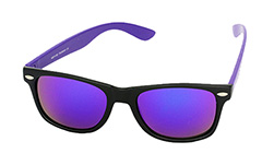 Sort wayfarer i mat med lilla stænger - Design nr. 1064