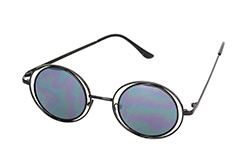 Sort rund Lennon solbrille i luksus udgave - Design nr. 1115