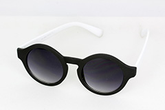 Sort og hvid mat rund solbrille - Design nr. 1126