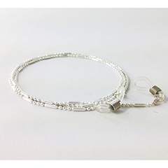 Brillekæde i smuk sølvfarvet kæde - Design nr. 3166