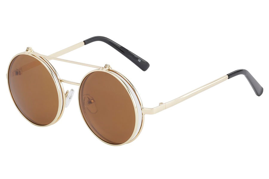 Den hipster moderigtige brille med Flip-Up solbriller ovenpå.