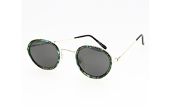 Rund solbrille med grønlig gummikant - Design nr. 488