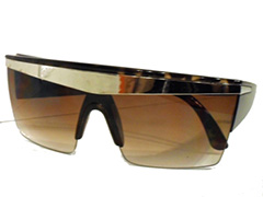 Brun solbrille med metal stribe øverst i Lady Gaga  og Rihanna stil - Design nr. 539