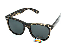 Polaroid solbrille i wayfarer design, skildpadde / tortoise brun  - Design nr. 633
