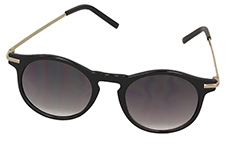 Sort rund solbrille i let design